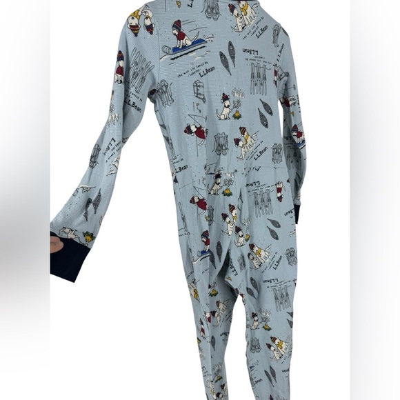 LL Bean one piece waffle knit pajamas union suit smalll. Excellent condition - Picture 2 of 5